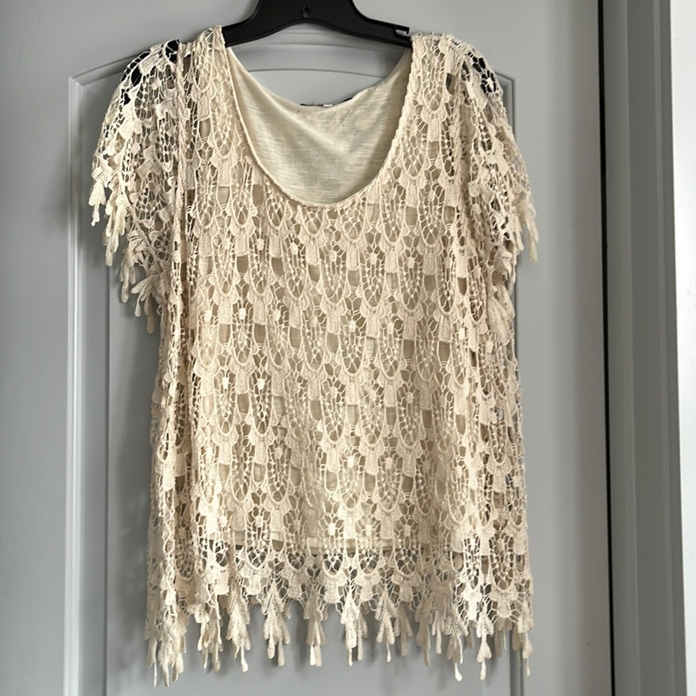 Miss Me Cream Lace Top